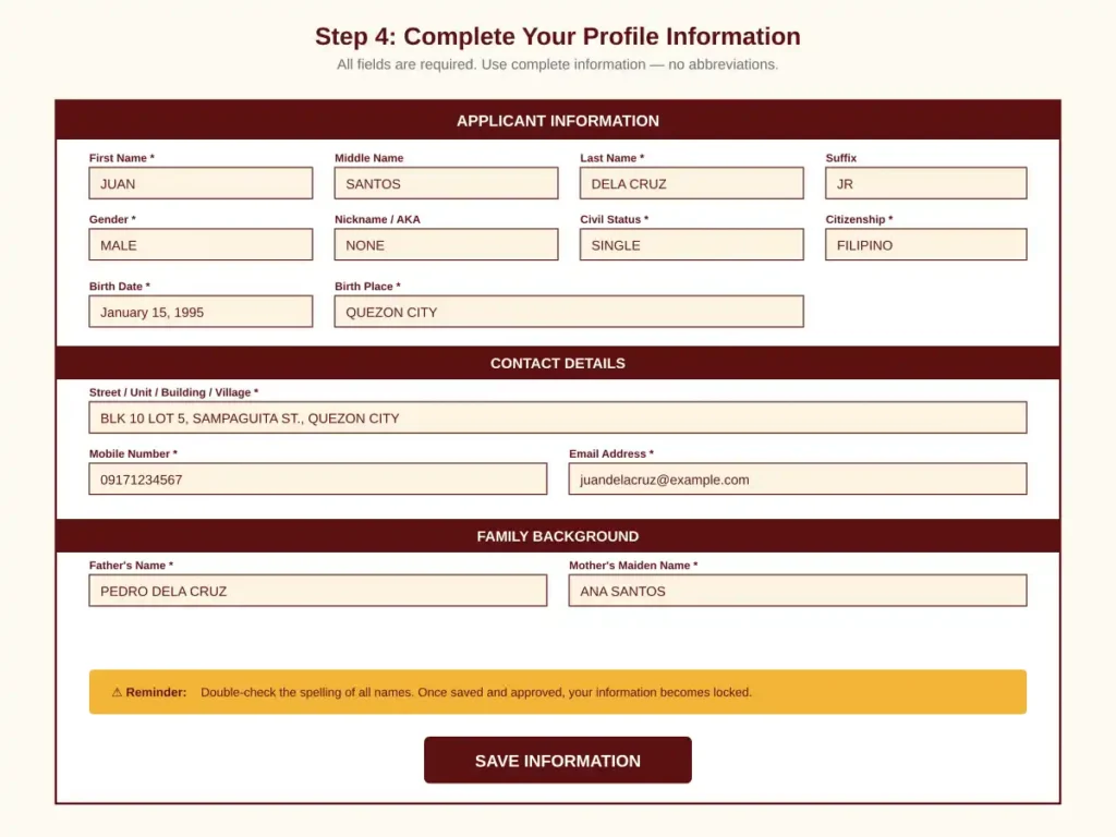 NBI Clearance 5 Profile Form - NBI Clearance