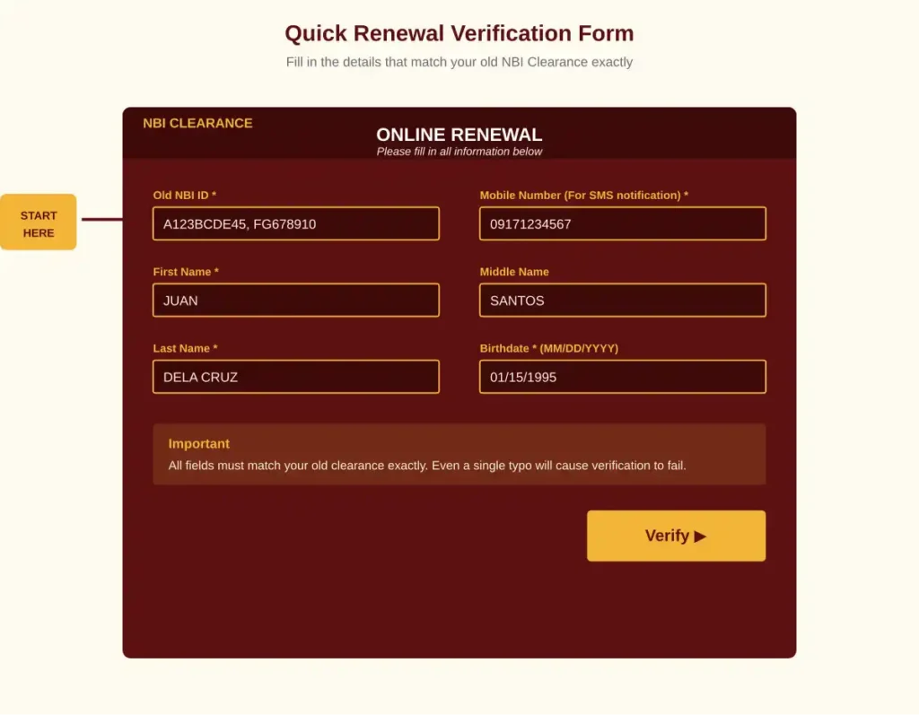 Renewal Verification Form